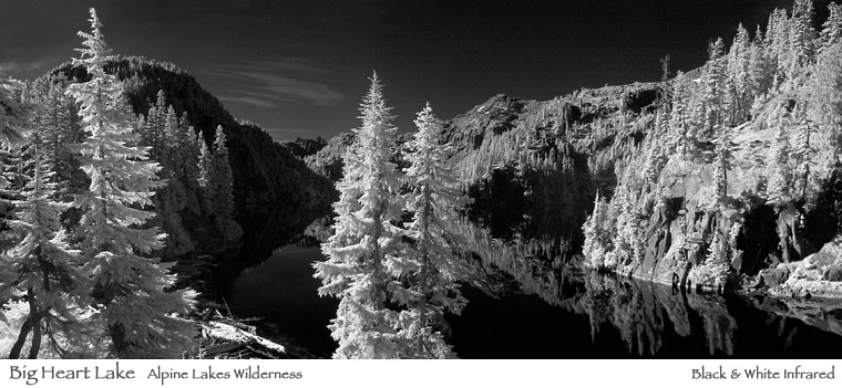 Pan of Big Heart Lake in IR